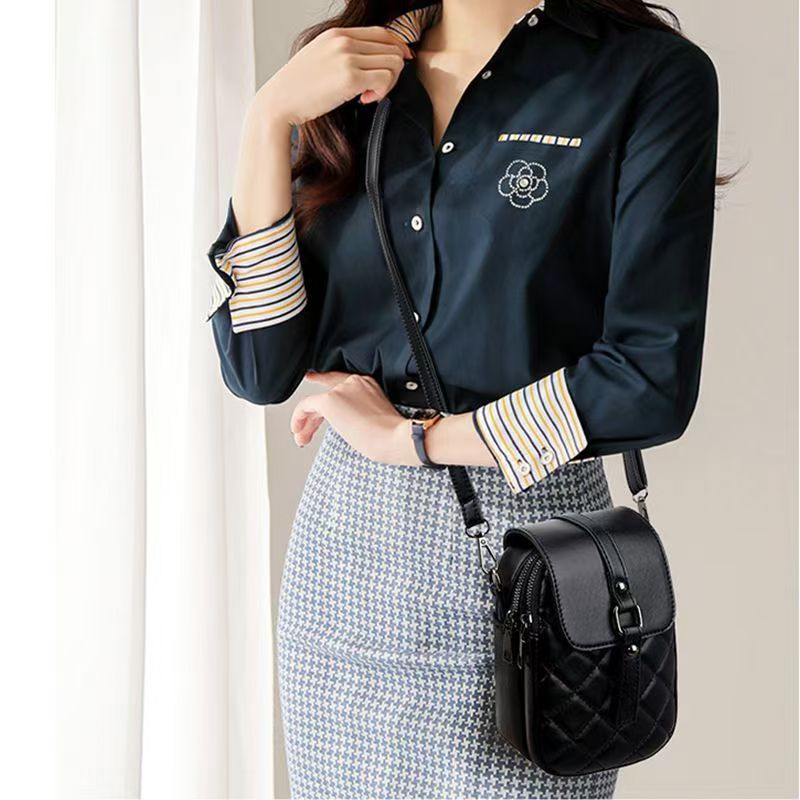 斜挎包冬小型手机包女包2025冬季新款时尚单肩斜挎小包包绣线菱格