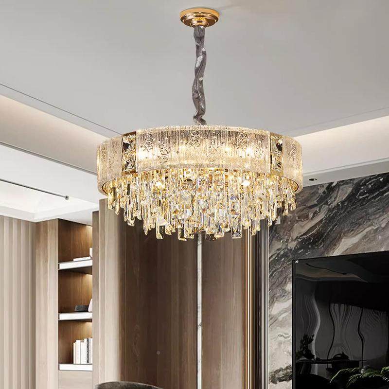 2轻025新款吊奢美式大气现代829法式档客厅水晶灯圆形设高计师主