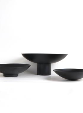 新中式铁艺圆形装楼饰果店MC-TY-64盘花器摆件样版间茶几酒售处软