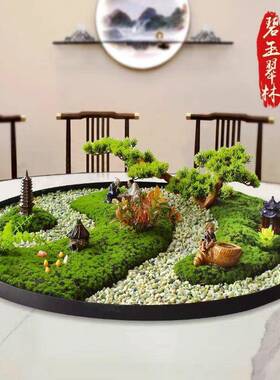 TXK大圆桌中间转盘摆酒餐摆桌摆件中式圆形创装意桌芯饰店品设桌