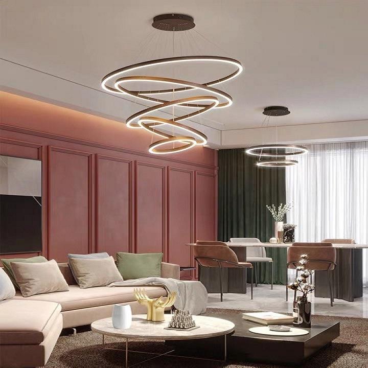 极意577式简约客灯厅吊现代2025年新款餐灯环形简轻奢主卧室吊厅