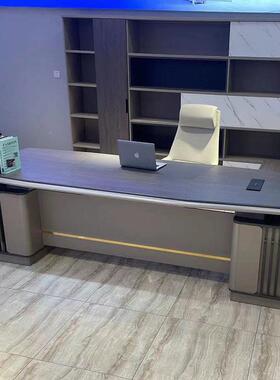 简现约代单人老板桌椅组合办54654高档轻奢大班台办公裁家具总公