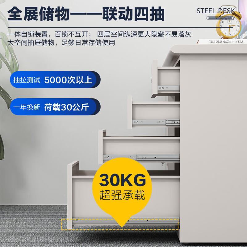 钢制办zj-z02公职员桌带单人1.2米财务写字桌抽铁皮电脑桌屉子厂