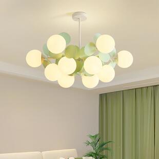 约法式油奶风客厅吊灯简现大代厅主灯抹WXC茶绿魔豆分子灯具