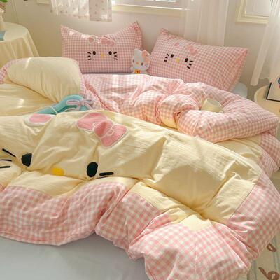 a类母婴级亲肤超软柔可毛巾绣四件生套卡通风PDD10220爱被套学宿