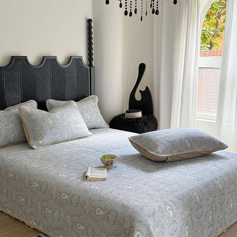 跨秋境冬A天丝面莫代尔B面婴儿绒床盖单件用单床ML盖三件两套可机