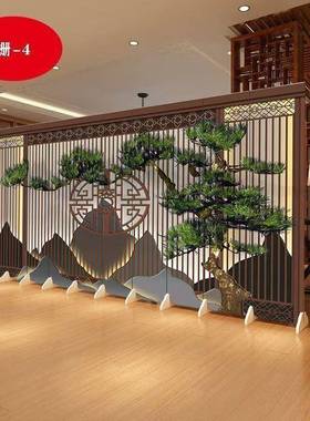屏风隔断风客厅入户新中AD-59182折式玄关可叠移动实木遮挡店中式