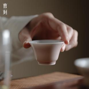 束刻德化白瓷手工茶杯功夫茶具品茗杯白瓷薄胎主人杯单杯家用简约