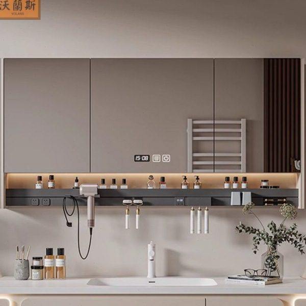 多功能智能镜柜卫生间轻奢简约挂墙浴室壁挂镜储物化妆镜置物镜柜,家装主材,智能浴室镜,淘宝优惠券,粉丝福利购,淘宝优惠卷