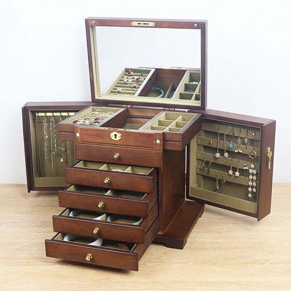 珠首饰盒欧式带锁精致首饰收纳盒古风中国风木质大容量档奢华,饰品/流行首饰/时尚饰品新,首饰盒,淘宝优惠券,粉丝福利购,淘宝优惠卷