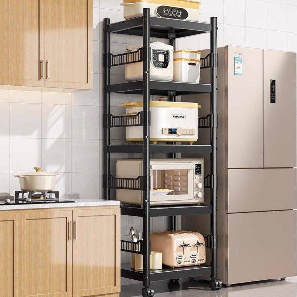 厨房夹缝置物架落地式多层家用微波炉收纳多功能烤箱锅具收纳架子,厨房/烹饪用具,微波炉置物架,淘宝优惠券,粉丝福利购,淘宝优惠卷