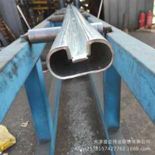 厂家供应 天津盛企 Q195凹槽管 40X80椭圆凹槽管 护栏管