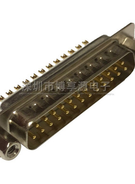 实心车针DB25公头 镀金 焊线式 工业级 两排25PIN 前铆空心螺母