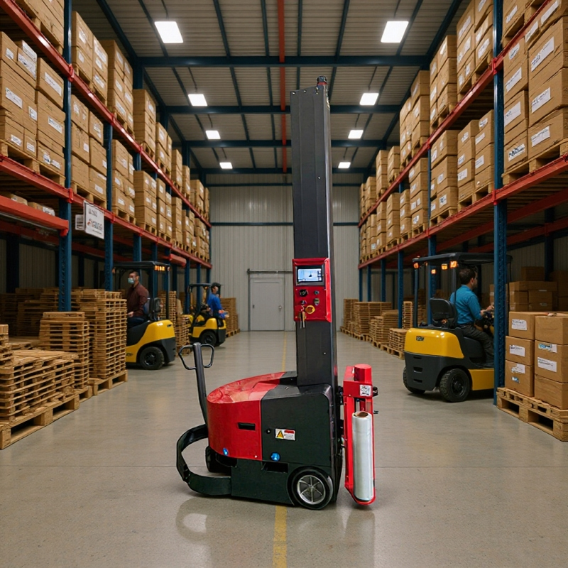 自走式缠绕机 智能移动式自行走托盘绕膜机 自动感应方便移动包邮