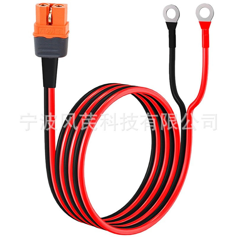 2FT XT60i至O型圈端子电缆12AWG带保护XT60i-F太阳能充电延长电缆