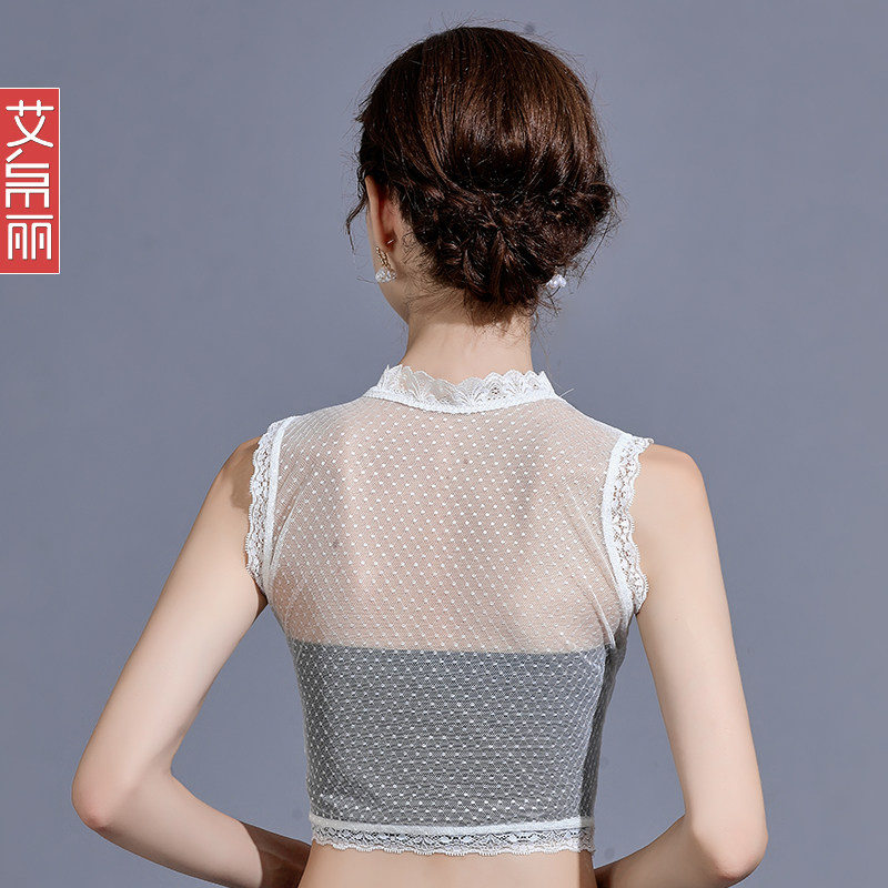 半高领网纱假领子女 百搭立领毛衣衬衫打底假衣领洋气蕾丝衫上衣