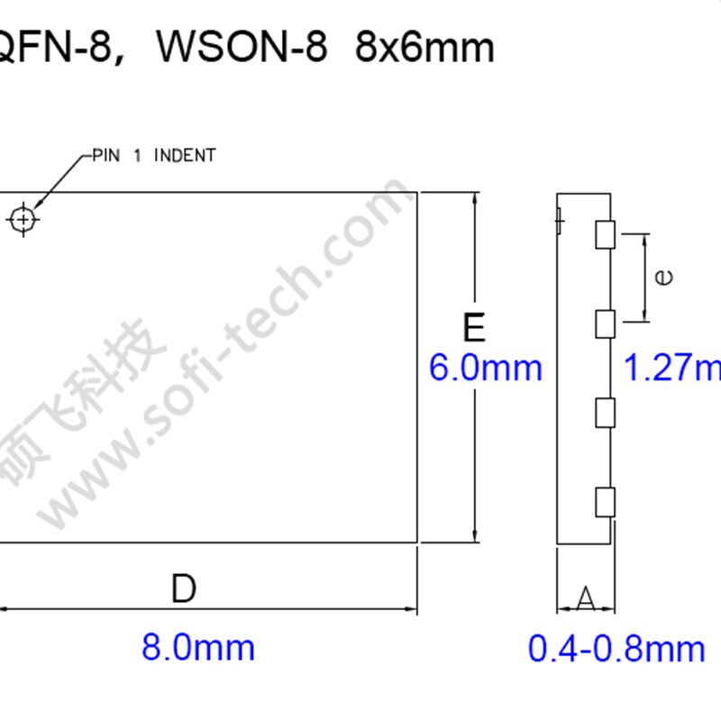 硕飞SP325/328编程器专用烧录座: AM-QFN8-8X6A烧录座(进口座)