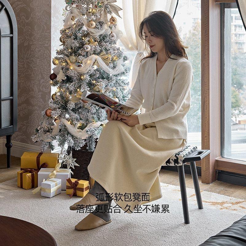 北欧实木小凳子家用矮凳客厅沙发凳卧室床尾凳创意化妆凳换鞋凳