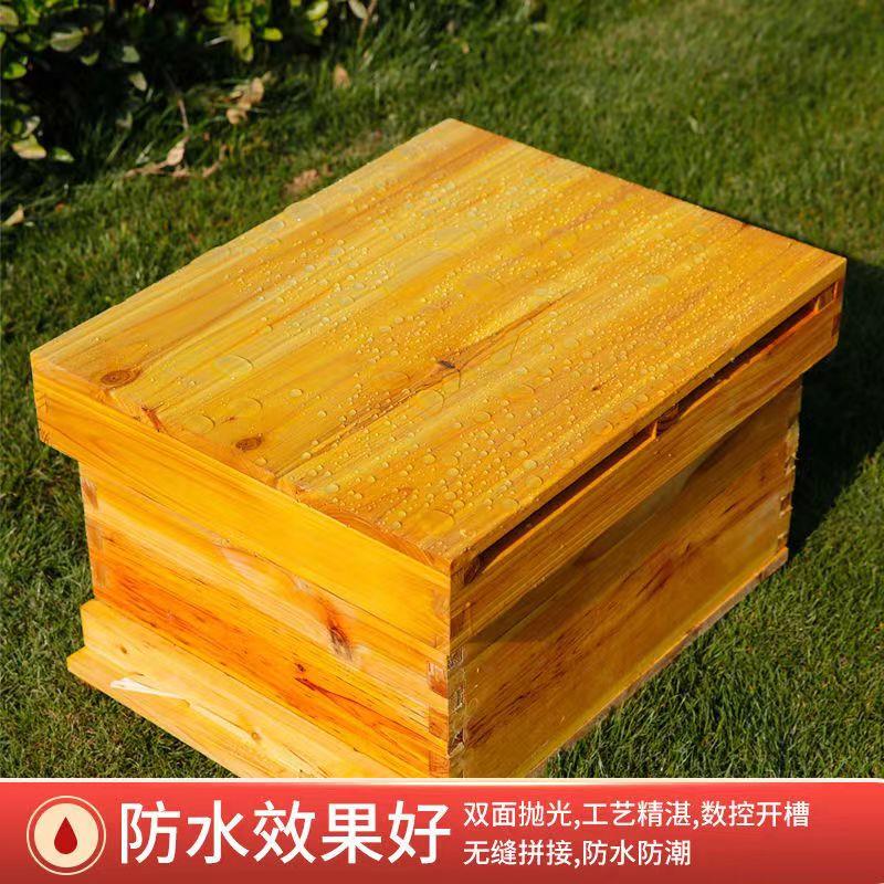 中蜂箱新手全套蜜蜂箱带框巢础标准十框型煮蜡标准杉木养蜂工具