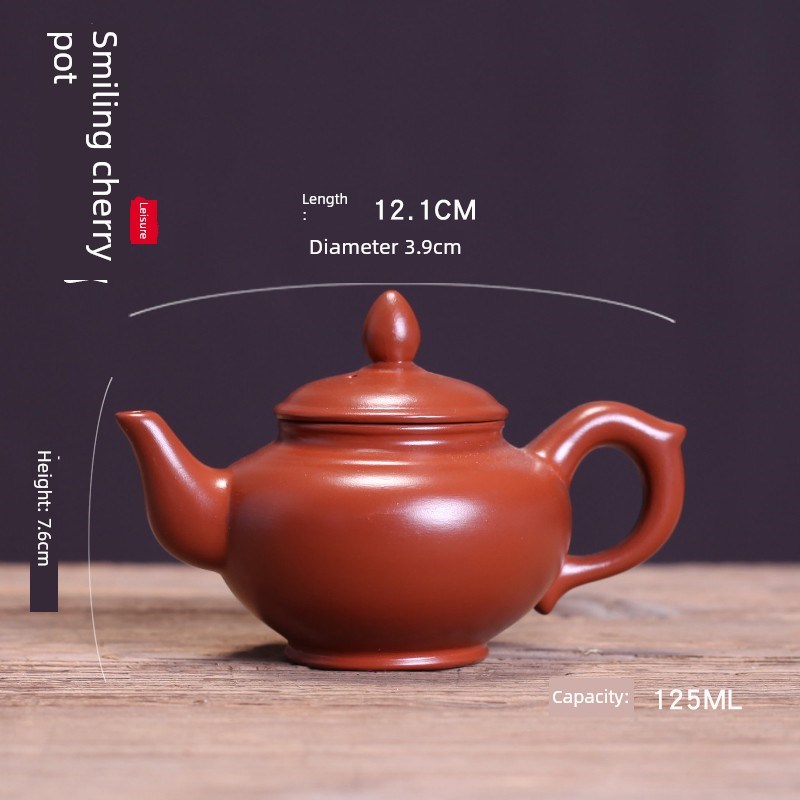 紫砂壶原矿朱砂小容量手工球孔过滤茶壶茶具小品西石壶单壶