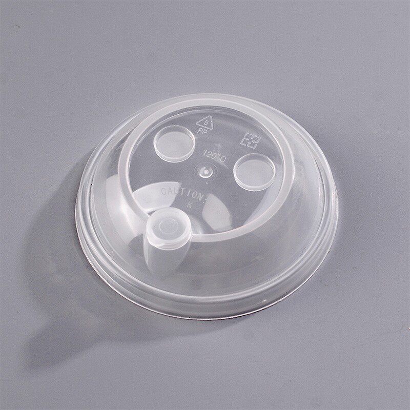 一次90口径奶茶杯盖连体pp注塑杯通用防漏贡喜奈雪茶盖子磨砂打包