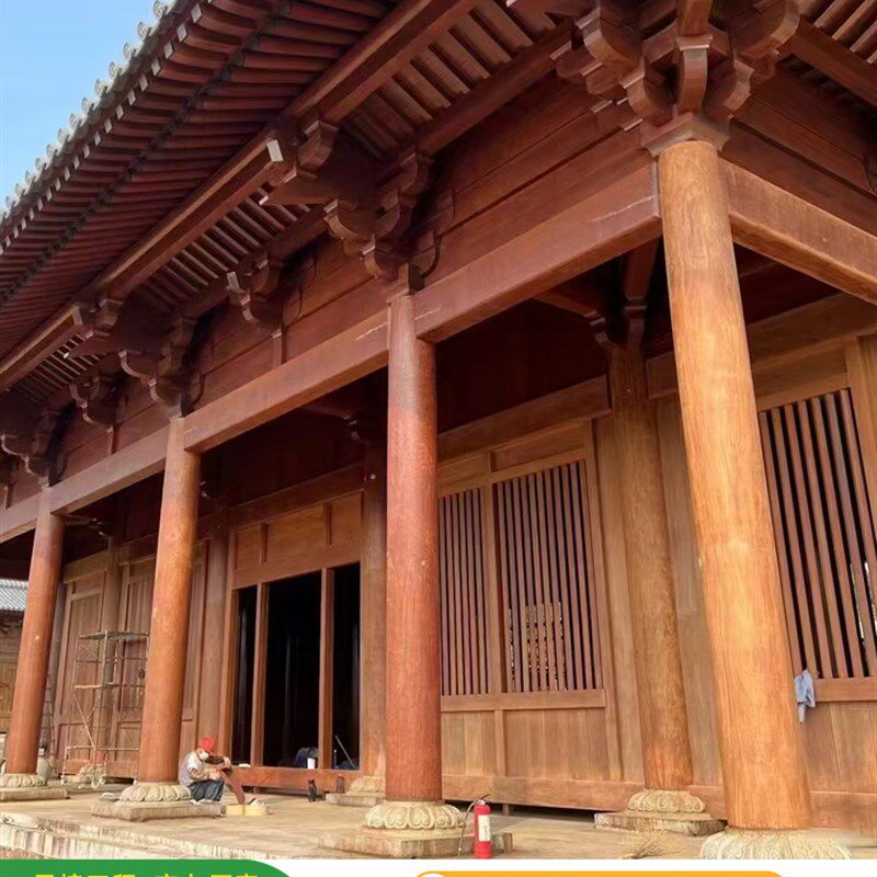 印尼菠萝格防腐木圆木柱子凉亭立柱大圆柱木方横梁古建实木1米3米