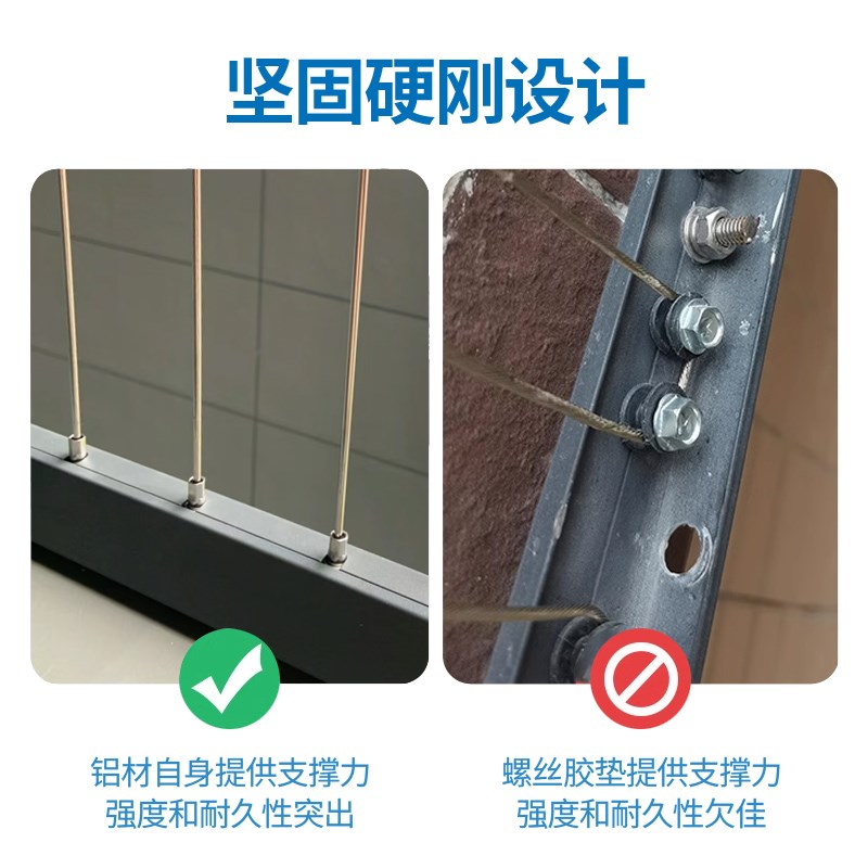 实心钢条隐形防护网不锈钢防盗窗儿童安全防坠网自装封窗包安装