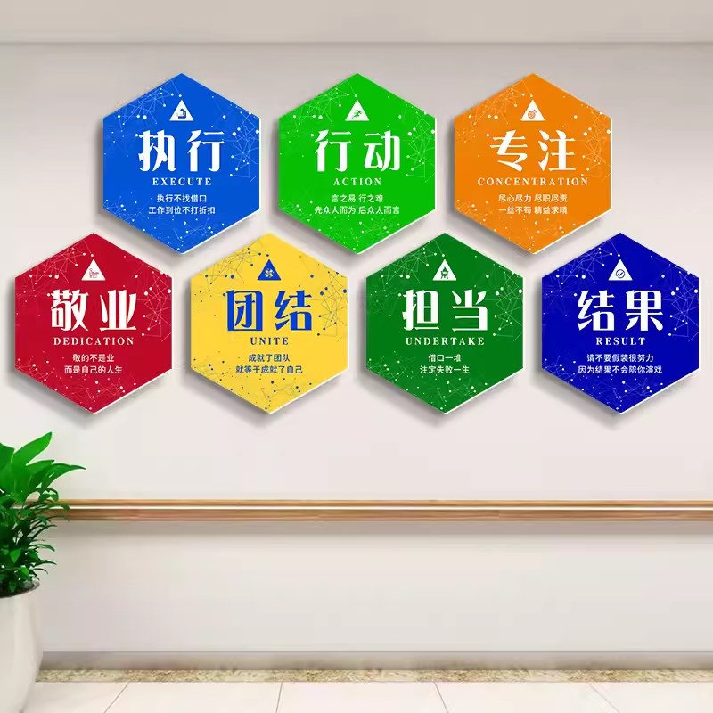 2025立体标语企业文化墙贴办公室装饰挂画公司走廊高级感设计现代