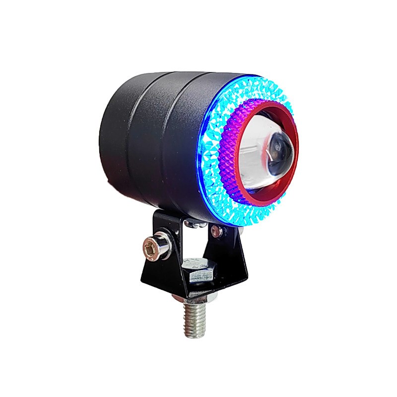 汽车炫彩黄白双色爆闪激光炮射灯电动摩托车12V-85V超亮LED小钢炮