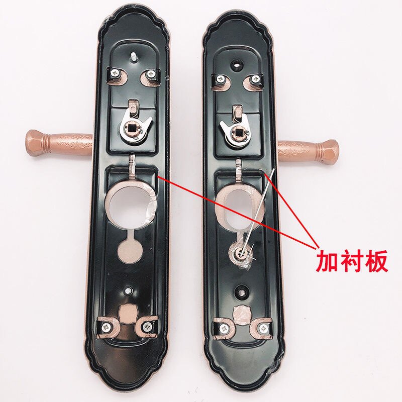 欧式大门锁铝合金房门锁防盗门锁双开门对开门把手加厚铝合金面板
