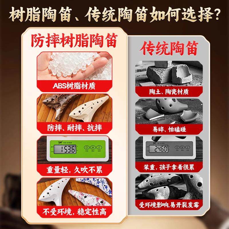 陶笛小学生专用乐器12孔ac专业演奏型初学者入门中音C调陶埙防摔