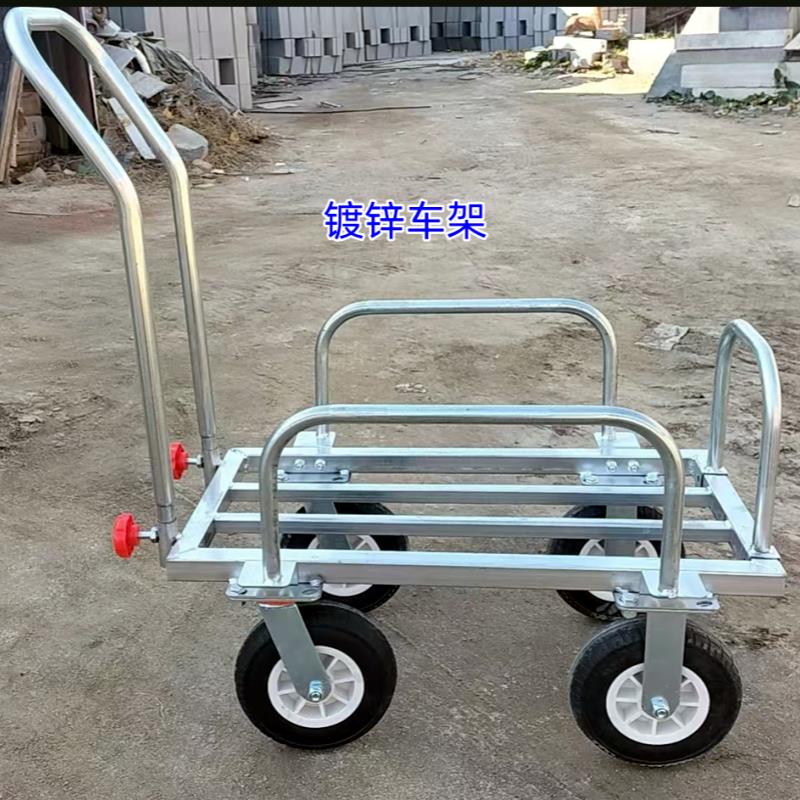 多功能大棚瓜果蔬菜运输车家用8寸轮转向带刹车人力手推车工具车