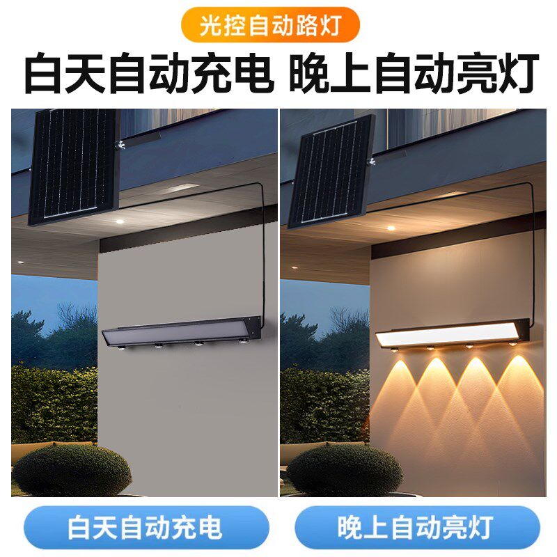 分体太阳能庭院户外室外室内防水氛围山丘洗墙花园墙壁装饰洗墙灯