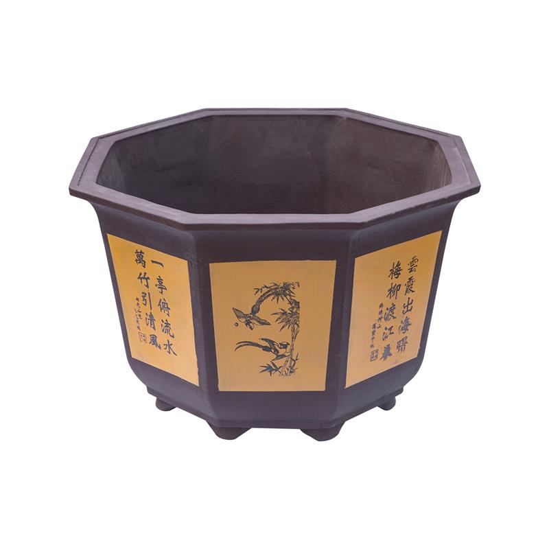 紫砂陶瓷花盆特大号花盆加厚庭院盆景盆八角形大口径种树陶瓷花盆