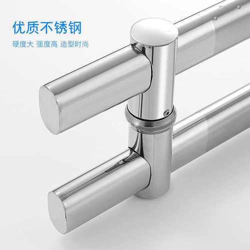不锈钢钢化玻璃门拉手把手对装推拉办公室大门加厚大扶手孔距可调