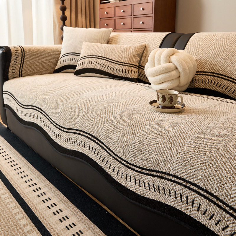 直排沙发垫子四季通用固定防滑2026新款坐垫沙发套罩高级感盖布巾