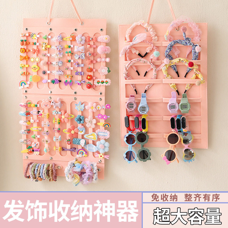发饰收纳架女童发箍发夹发卡挂墙发圈头绳饰品首饰盒壁挂展示袋子