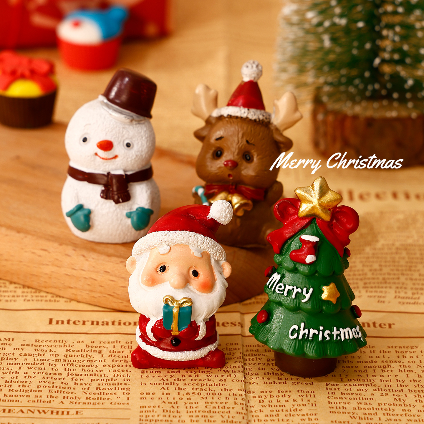 圣诞节装饰品桌面摆件发光老人雪人小夜灯节日氛围布置圣诞小礼物