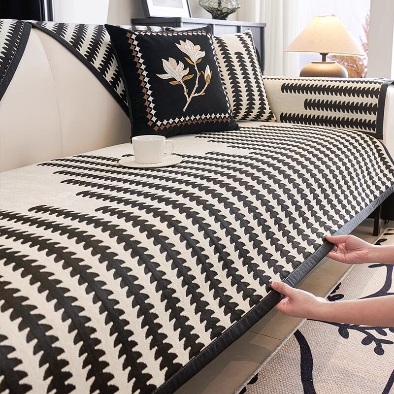 简约雪尼尔沙发垫四季通用固定防滑坐垫皮沙发套罩2026新款盖巾