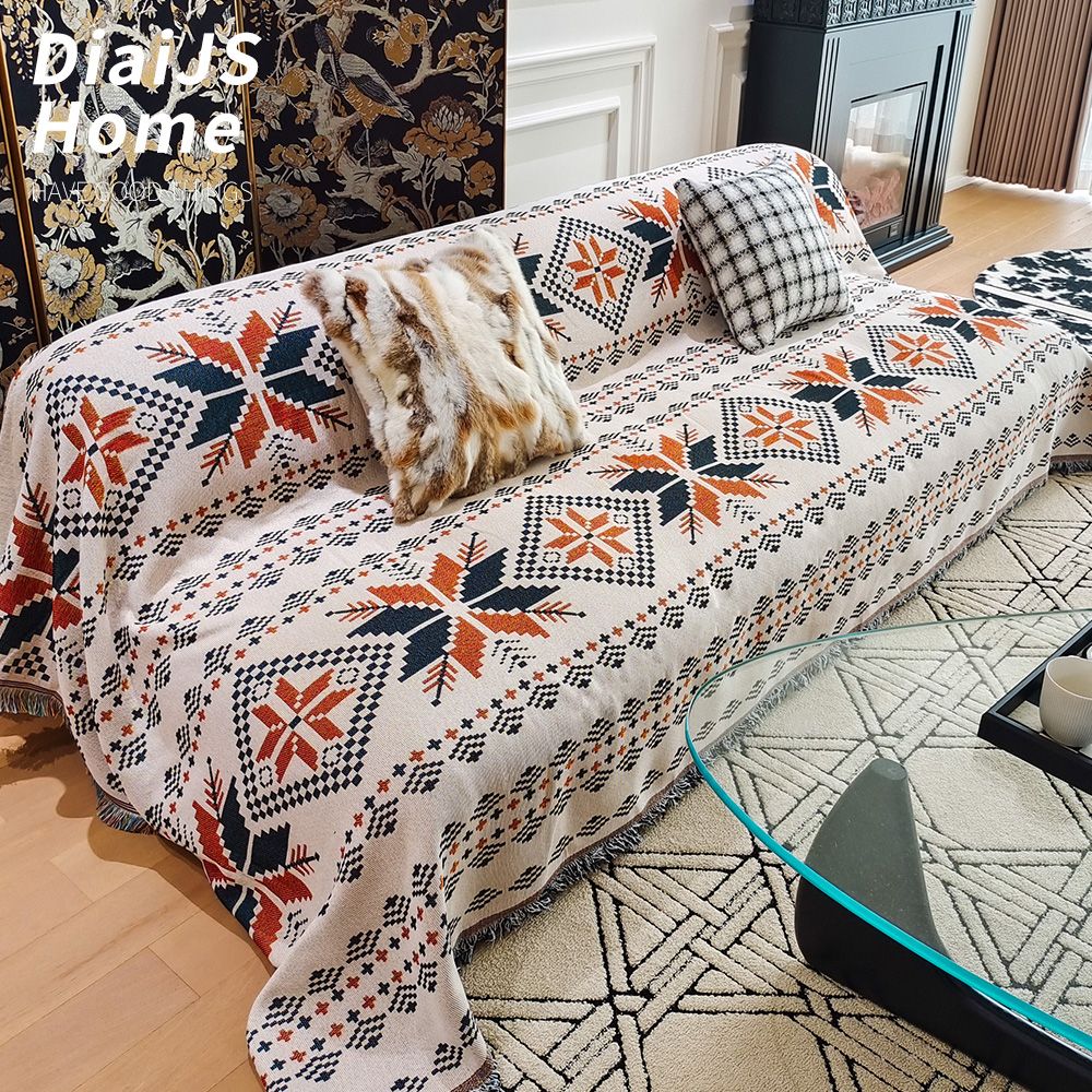 欧美民族风几何加厚秋冬沙发巾全盖一片式高档沙发套罩防滑防尘罩