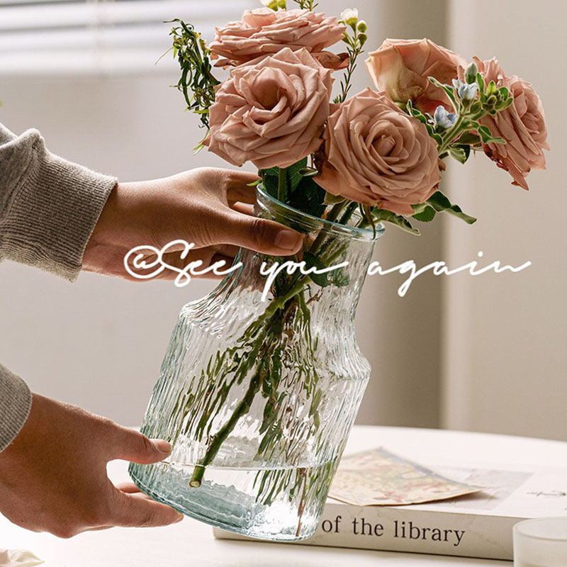 花瓶ins风高颜值大肚瓶客厅摆件鲜花干花插花水养水培透明花瓶
