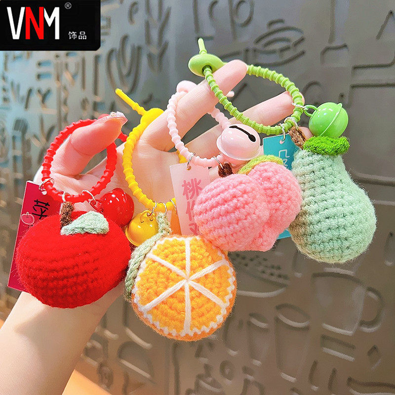 毛绒钩织好事发生挂件手工编织毛线柿子好柿发生包包汽车钥匙扣