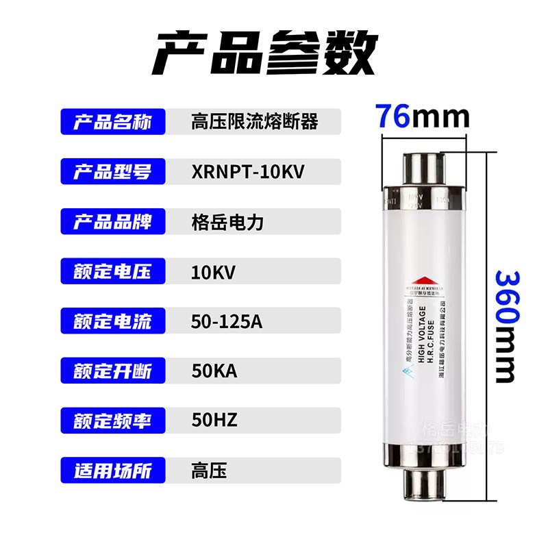 高压熔断器高分断能力限流XRNT10-12KV50A63A80A100A变压器跌落式