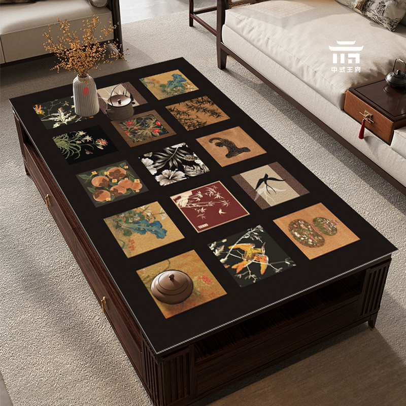 新中式茶几垫新款古风高级桌面保护垫客厅桌布防水免洗垫子餐桌垫