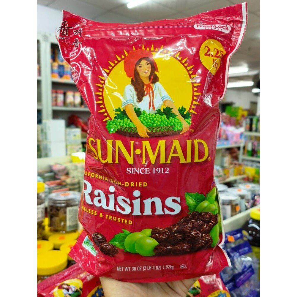 美国进口SunMaid阳光少女葡萄干加州无籽提子水果干零食烘焙1018g