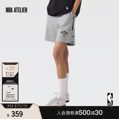 NBA ATELIER马刺队五分裤宽松针织透气休闲夏季男女同款运动短裤