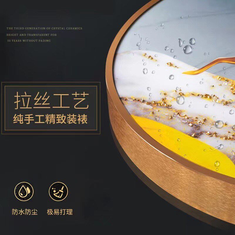 钻石画圆形框裱框铝合金相框十字绣画框装裱自装框挂墙框架带玻璃