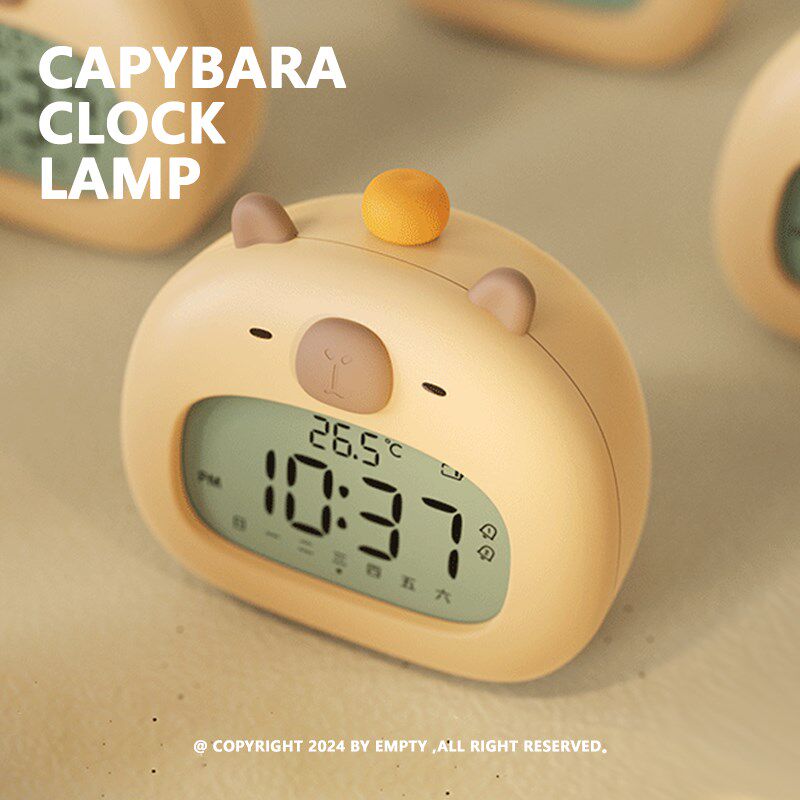 CAPYBARA CLOCK LAMP  卡皮巴拉 豚鼠 趣味闹钟夜灯 豚门保佑