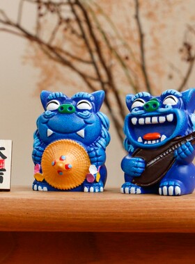 中国风狮三百风狮爷办公桌摆件小狮子车内装饰品创意可爱生日礼物