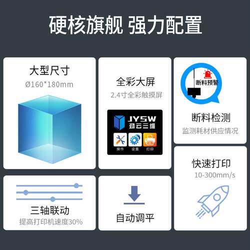 劲科云三维3JY-E-DelD打印机-DeltaII高精F度DM桌面级家用diEy套